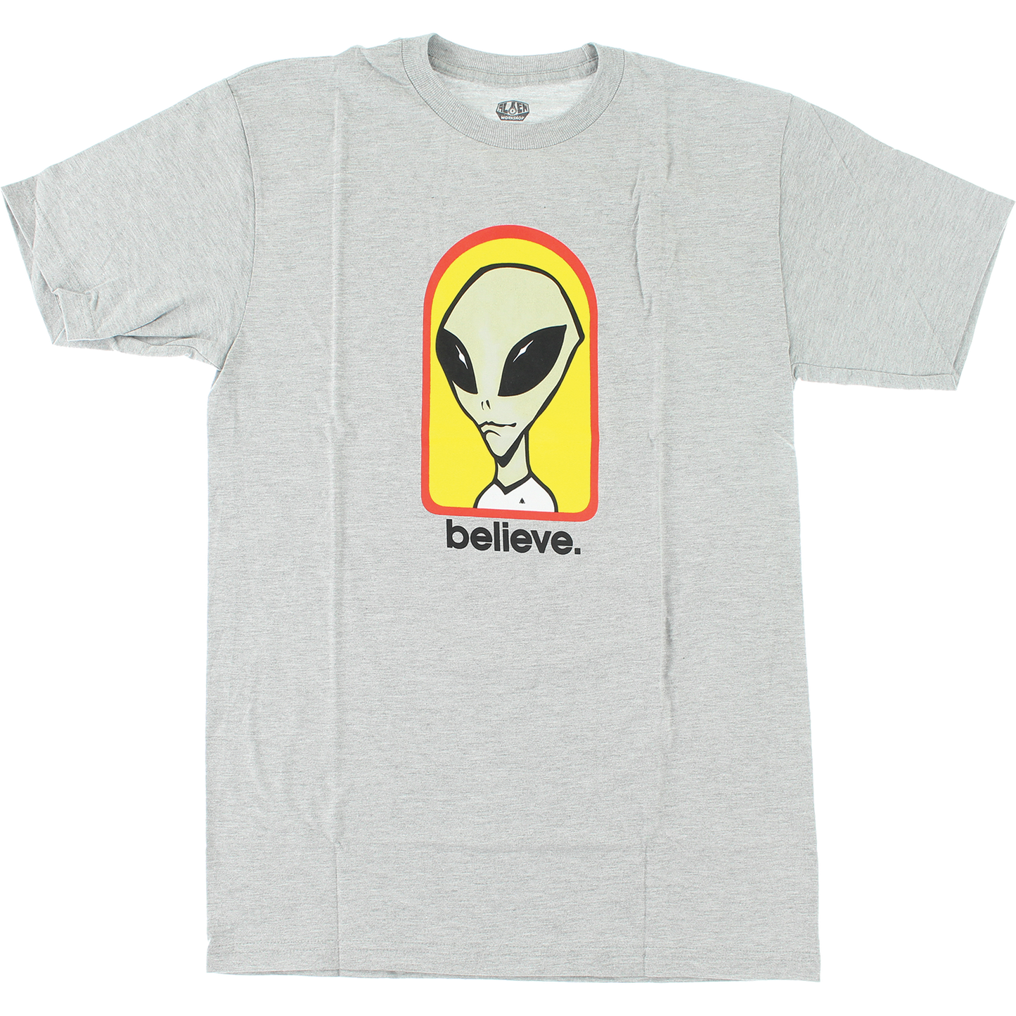 AW BELIEVE SS-HEATHER GREY/YEL/RED