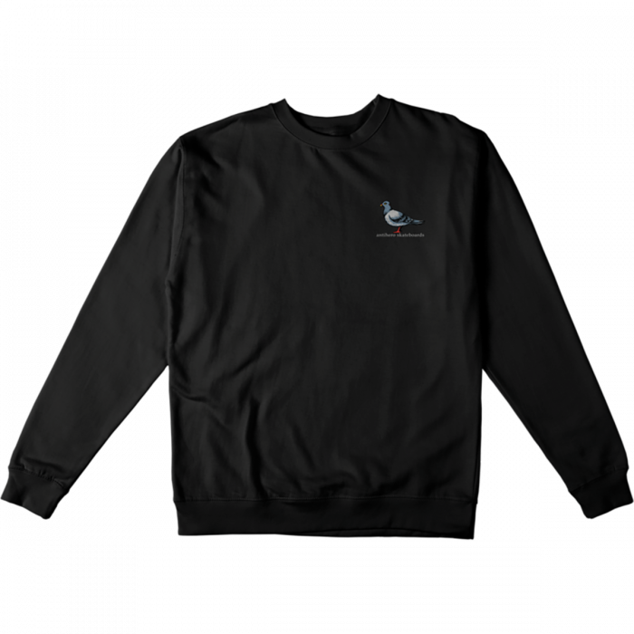 AH LIL PIGEON EMB CREW/SWT -BLACK