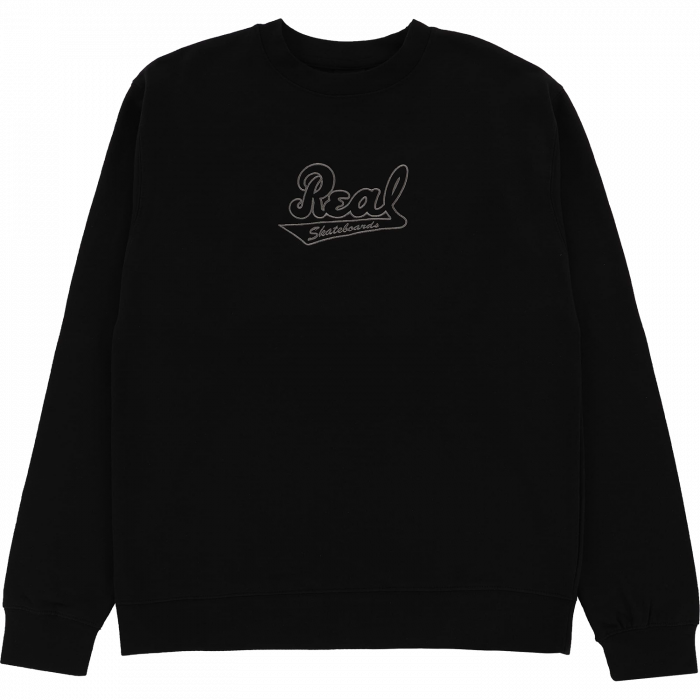 REAL SCRIPT EMB CREW/SWT-BLACK