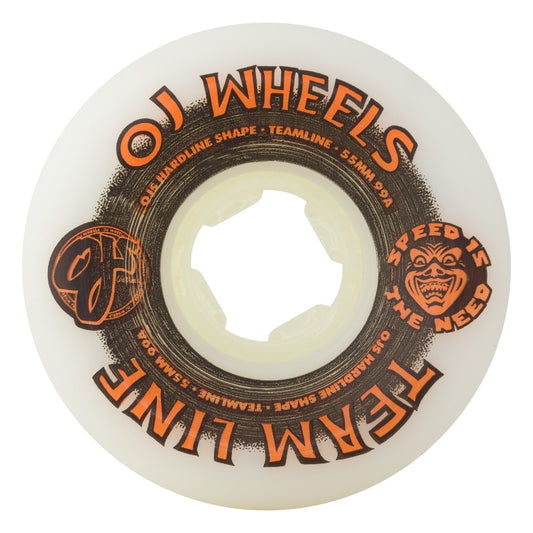 55mm Team Line Original White Black/Orange Hardline 99a OJ Wheels
