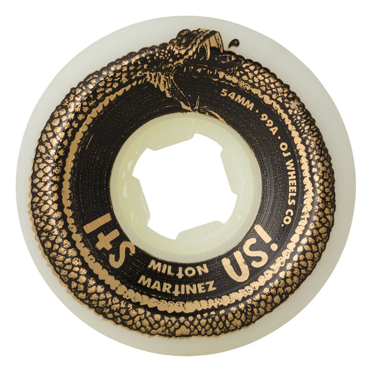 54mm Martinez Its Us Gold White Hardline 99a OJ Skateboard Wheels