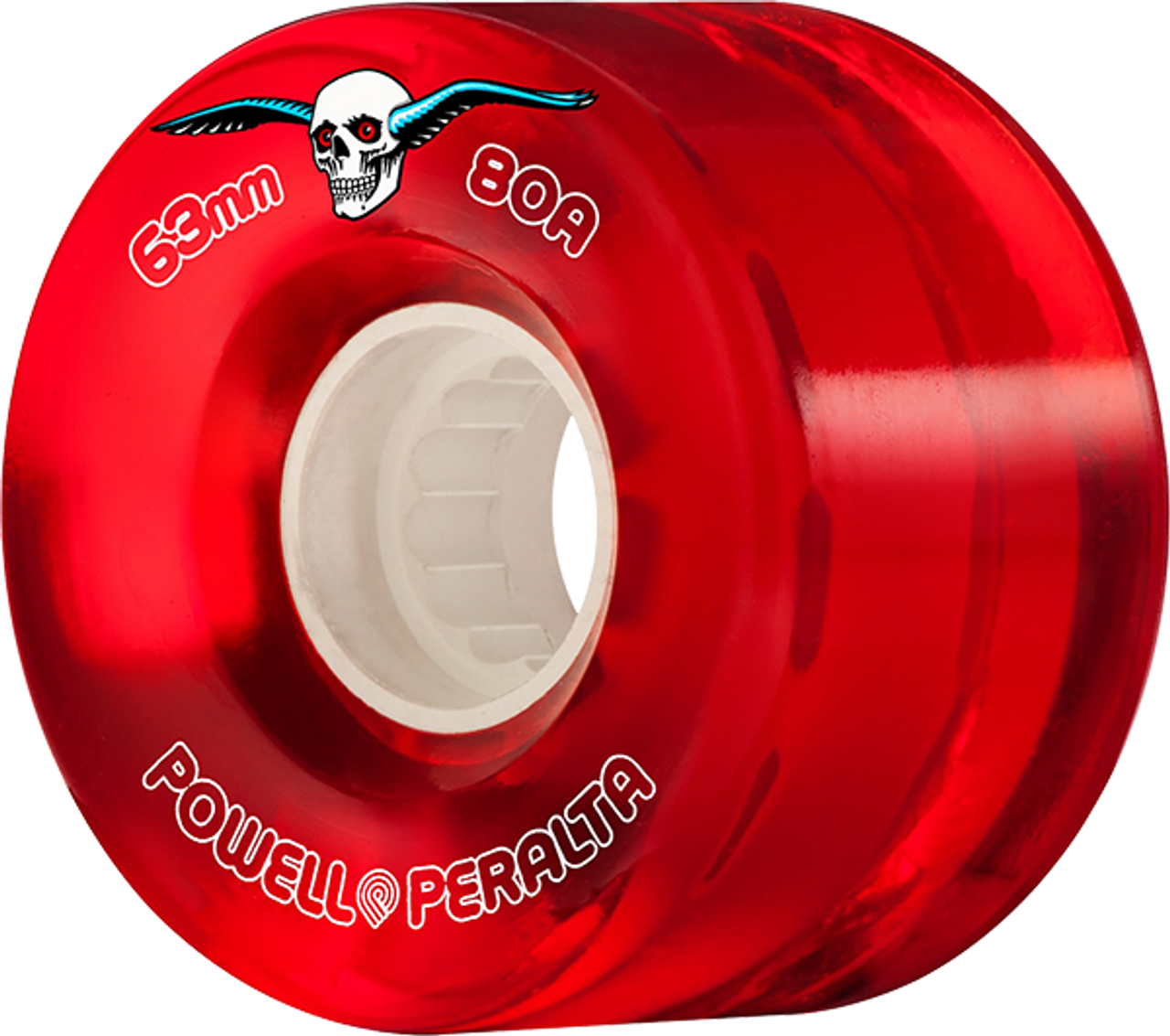 Powell Peralta Clear Cruiser Red Skateboard Wheels - 63mm 80a (Set of 4)