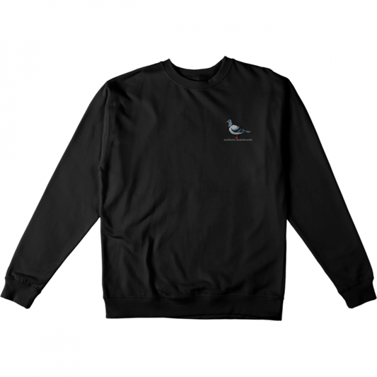 AH LIL PIGEON EMB CREW/SWT -BLACK