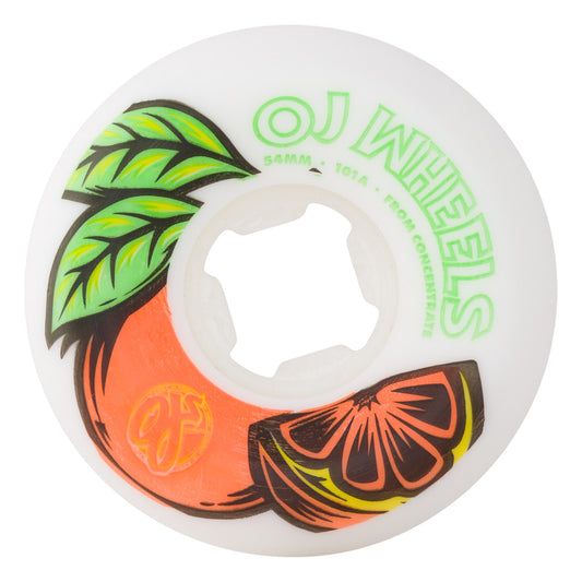 OJ Wheels 54mm From Concentrate White Orange Hardline 101a OJ Wheels