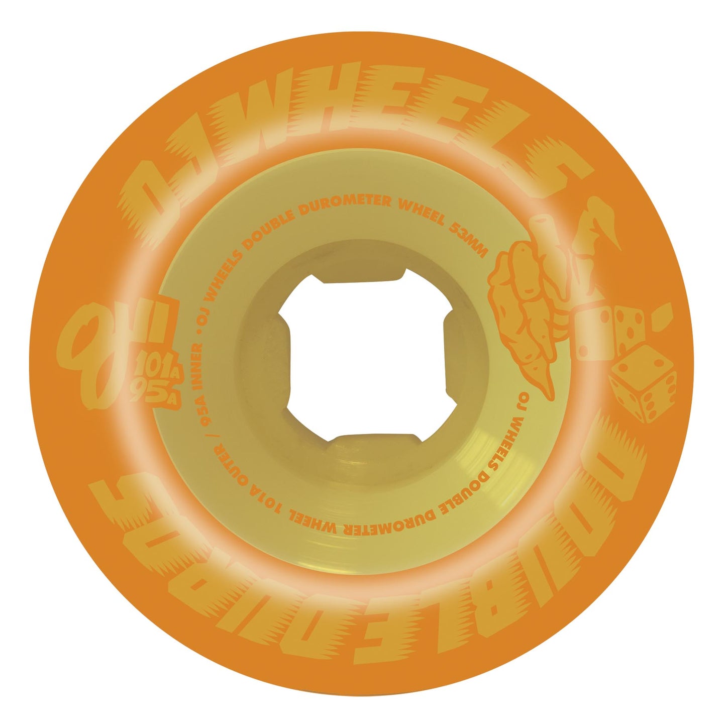 OJ Wheels 53mm Double Duro Pastel Orange Yellow Mini Combo 101a/95a OJ Wheels